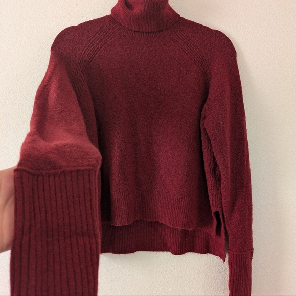 J Crew Red/Burgundy Merino Wool/Alpaca Turtleneck Sweater Long Sleeve Women's S - Picture 3 of 9